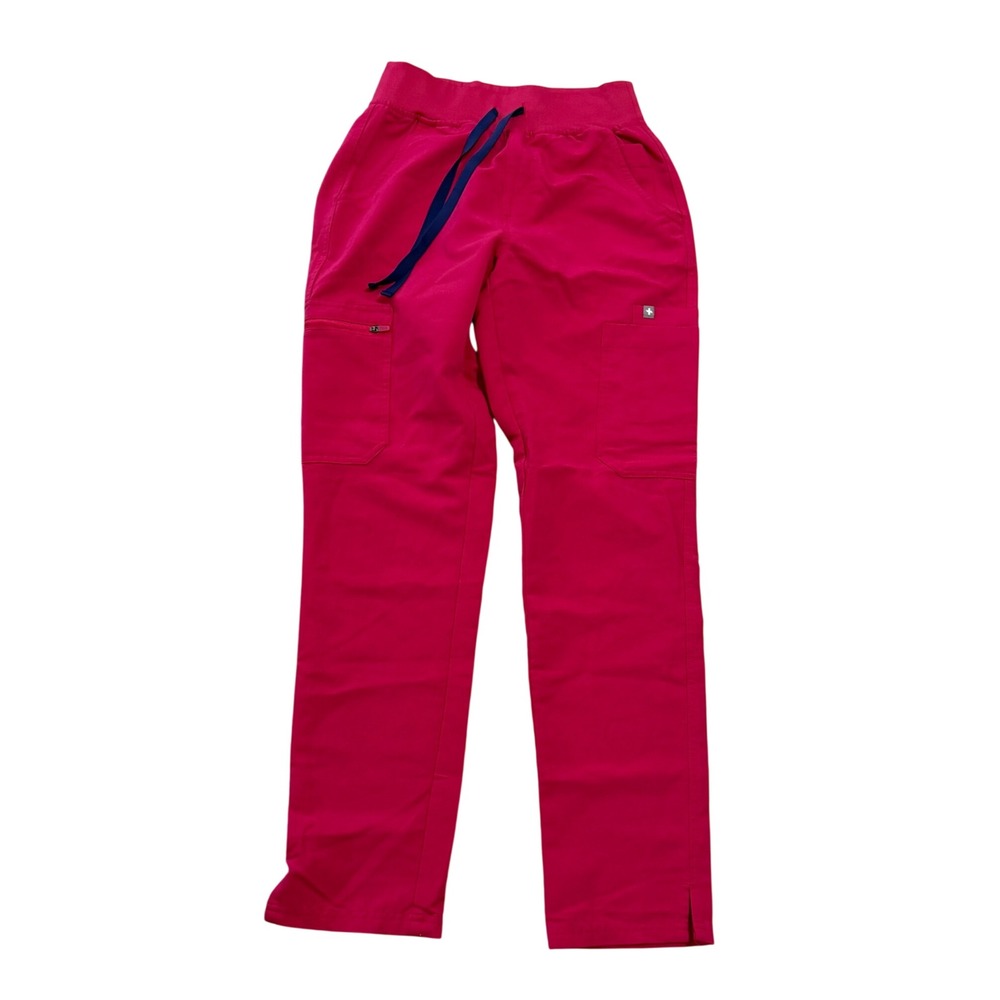 FIGS "Shocking Pink" HW Yola High Waisted Cargo Scrub Pants sz XS Nurse Workwear